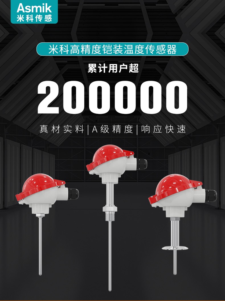 米科螺紋式鎧裝溫度傳感器