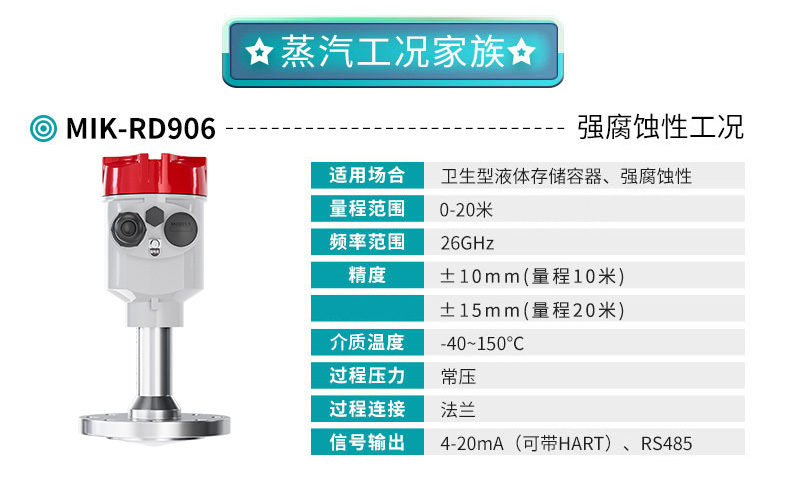 米科MIK-RD906雷達液位計產品參數