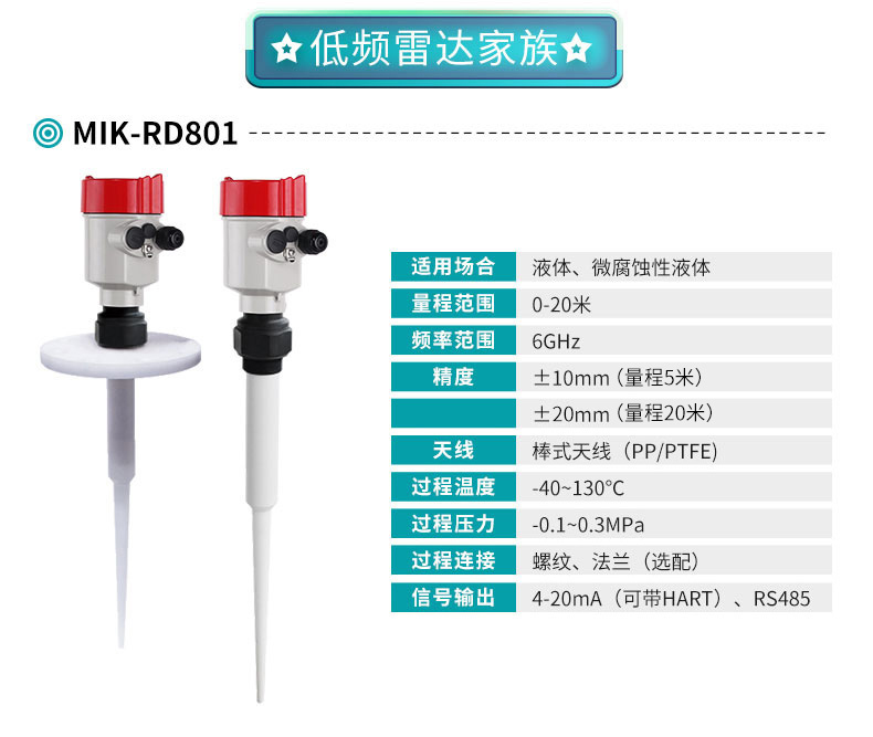 米科MIK-RD801雷達液位計產品參數