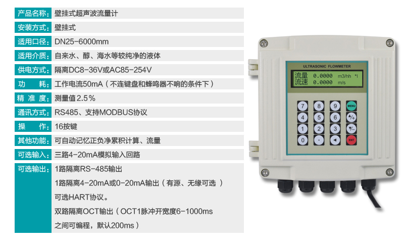 MIK-1158R超聲波冷熱量表詳情參數(shù)