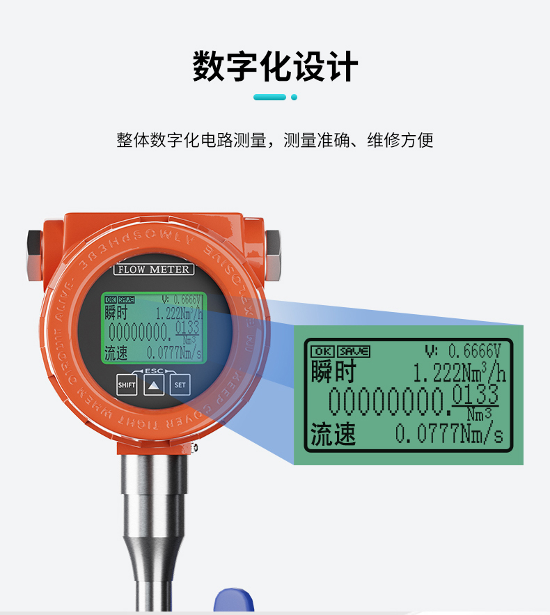 米科熱式氣體質量流量計數字化設計
