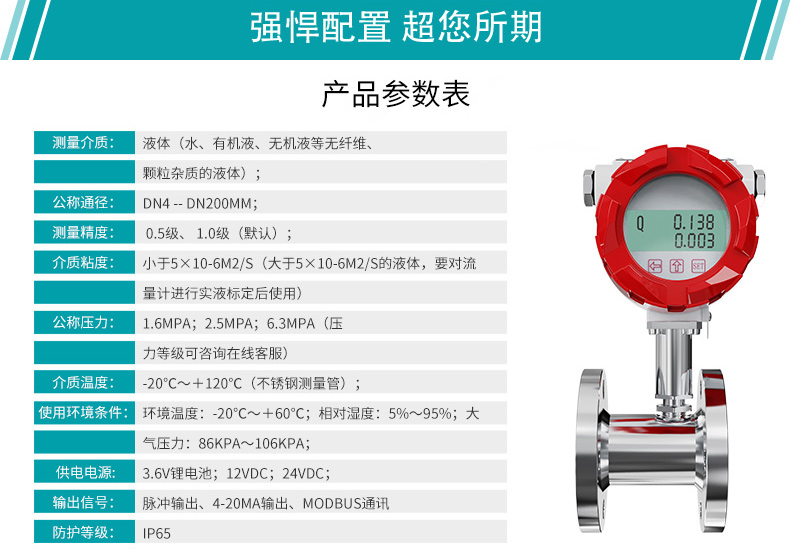 渦輪流量計參數要求