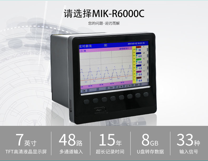 米科MIK-R6000C多路彩色無紙記錄儀